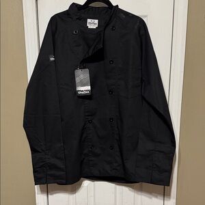 NWT Cheftex Executive Coat Black Double-Breasted Jacket 👩‍🍳 Chef Large